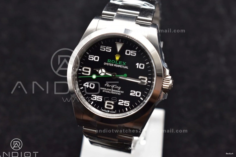 500 1:1 Best Steel Air-King Edition on Dial Black SS Bracelet VR 126900 RelaxedFit 904L Clean 0713